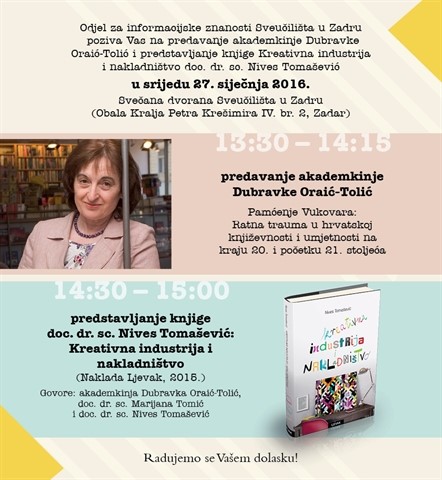 Poziv na predavanje i predstavljanje knjige